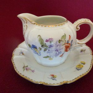 Charming Vintage Nymphenburg Plate and Creamer
